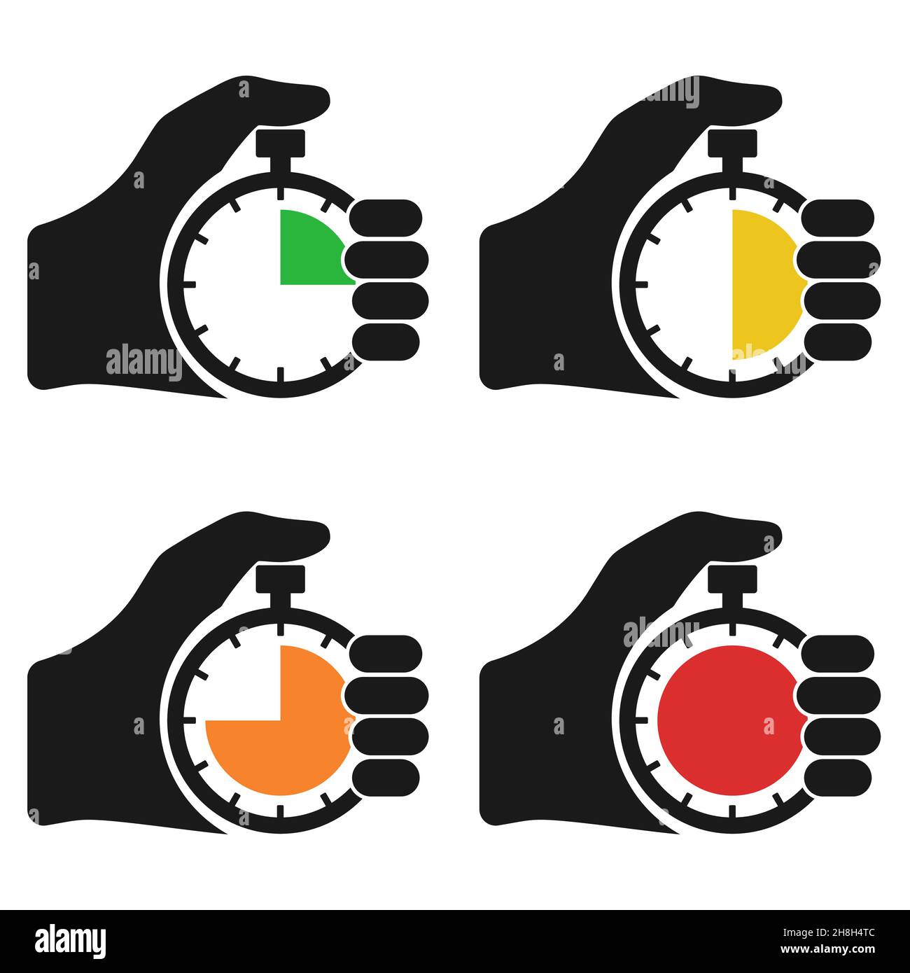 Vector de ilustración de dibujos animados de símbolo de cronómetro digital  de mano