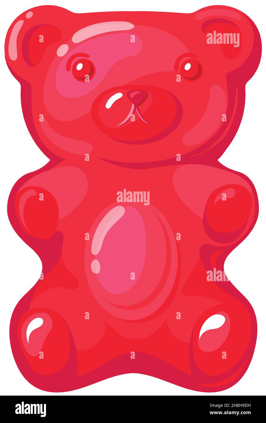 Oso de gomita rojo. Fresa de frutas Candy de gelatina para el bebé,  ilustración de vectores de dibujos animados aislados sobre fondo blanco  Imagen Vector de stock - Alamy