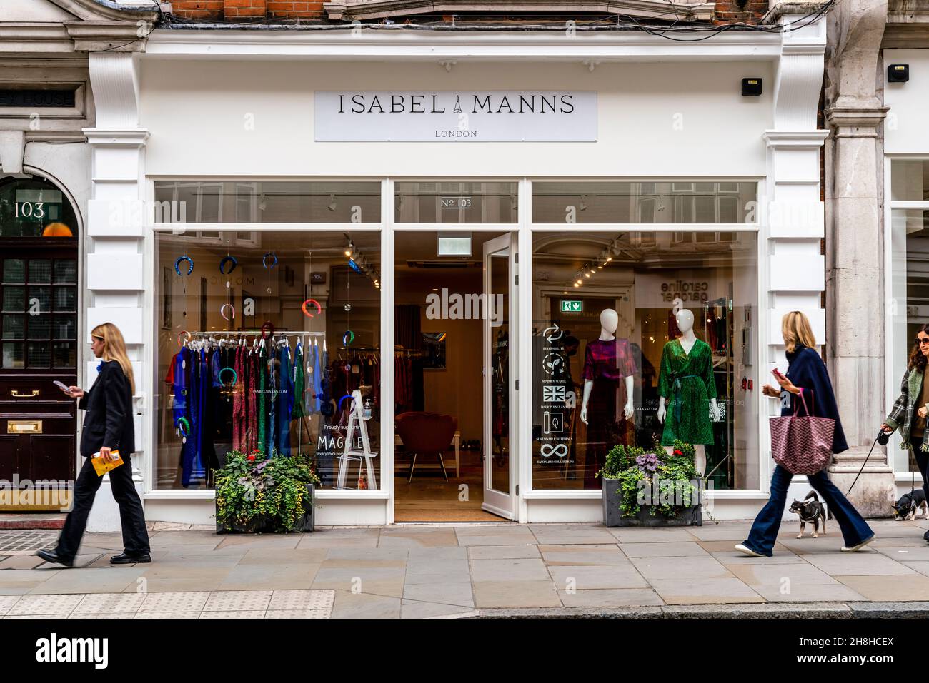 Tienda de ropa para mujeres Isabel Manns, Marylebone High Street, Londres, Reino Unido. Foto de stock