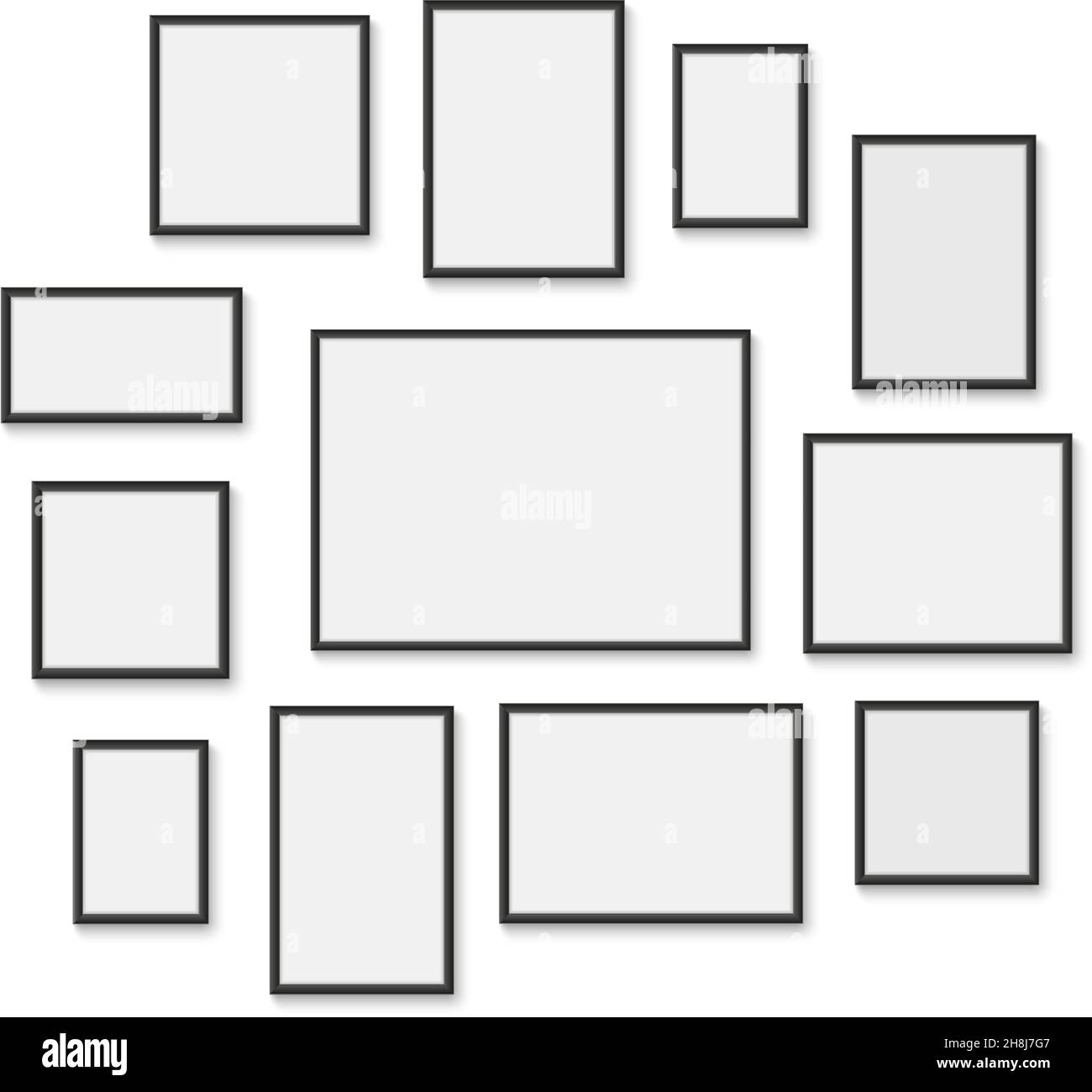 Conjunto de diversos marcos para las imágenes y fotos en la pared Imagen  Vector de stock - Alamy