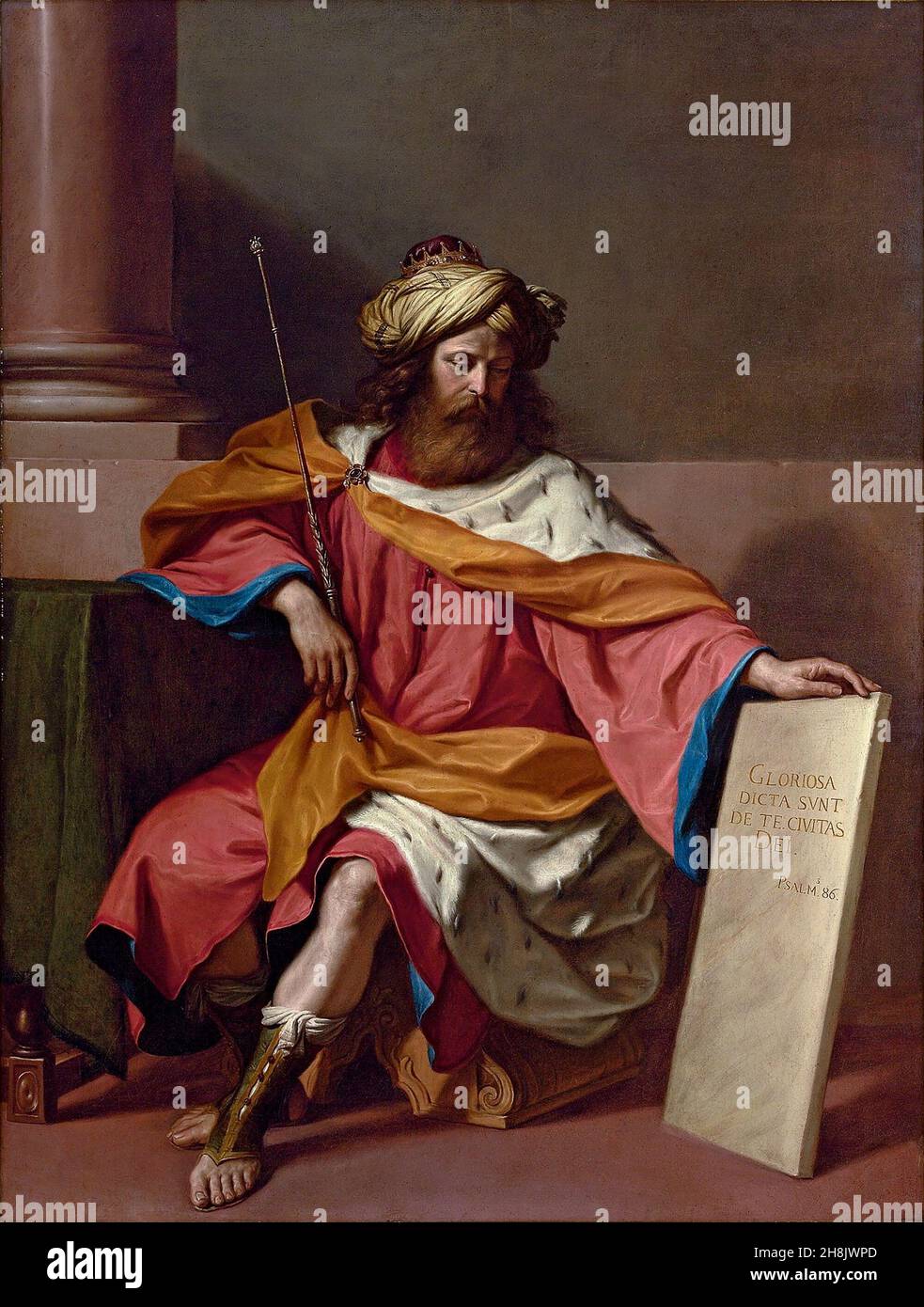 Rey David, 1651 por Guercino Foto de stock