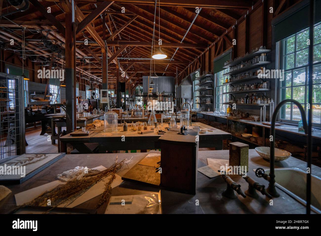 Laboratorio de inventos en el Museo Edison en Fort Myers, Florida Foto de stock