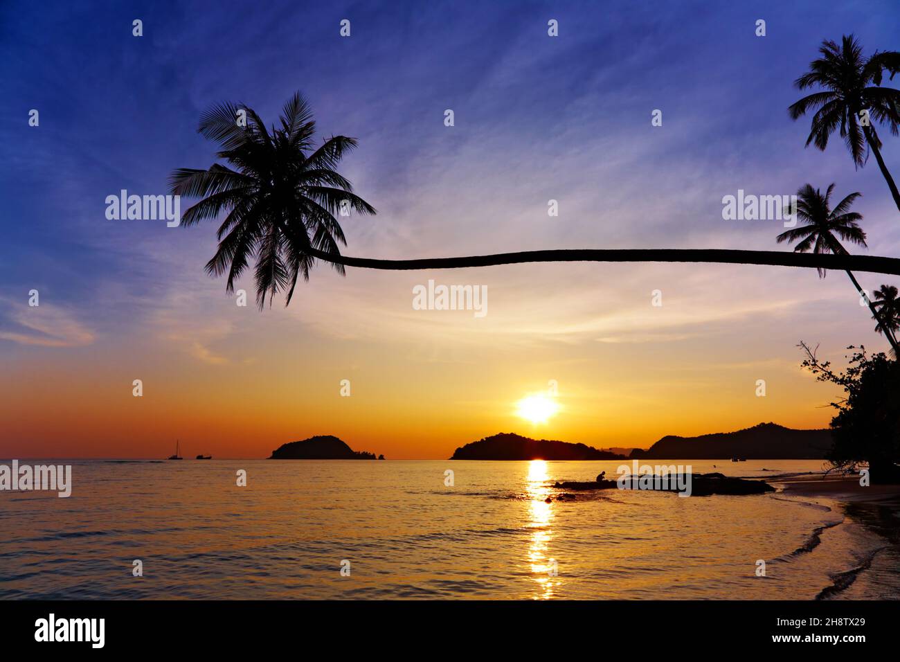 Playa Tropical, isla de Mak, Tailandia Foto de stock