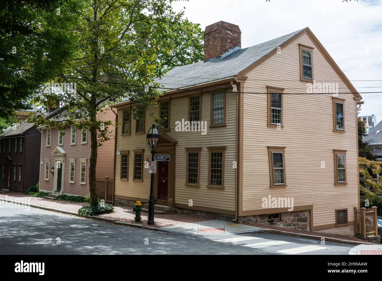 Providence, Rhode Island, Estados Unidos de América – 5 de septiembre de 2016. William Snow House, que data de 1792, en 94 Benefit Street en Providence, RI. Foto de stock