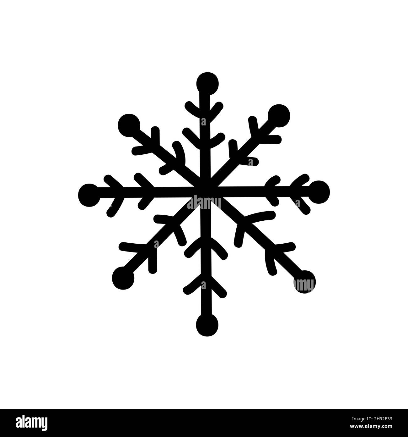 Vector copo de nieve, dibujo simple. Elemento para diseño. Plantilla de  logotipo de estilo de trazado de líneas con copo de nieve. Aislado sobre  fondo blanco. Chr. Minimalista Imagen Vector de stock -