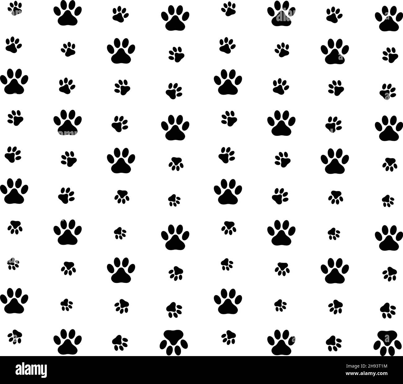 Huella de dibujo sin costuras en el dibujo de Perro sobre fondo blanco. Las  huellas de los animales dan forma Fotografía de stock - Alamy
