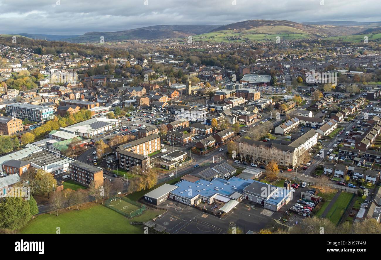 Vista general de Stalybridge, Gran Manchester, Fecha de la imagen: Viernes 19 de noviembre de 2021. El crédito de la foto debe decir: Anthony Devlin Foto de stock