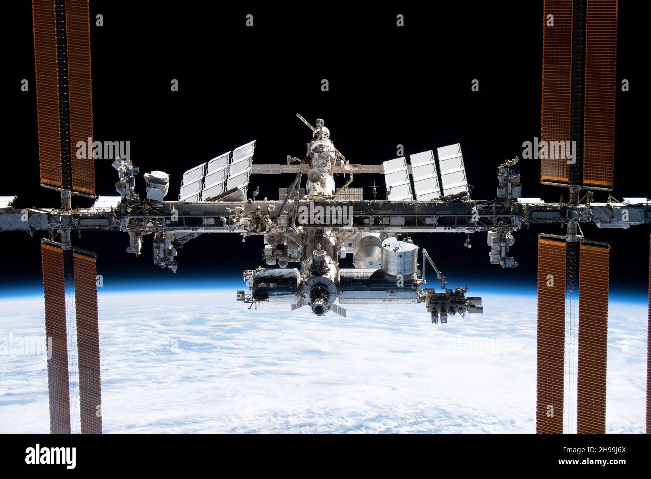 Estación Espacial Internacional. Vista de la Estación Espacial Internacional Foto de stock