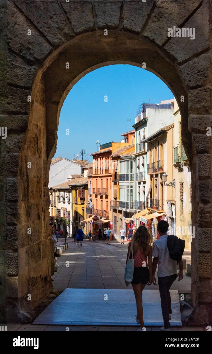 Puerta de la ciudad de Albaicín, el antiguo barrio árabe, Granada, provincia de Granada, Comunidad Autónoma de Andalucía, España Foto de stock