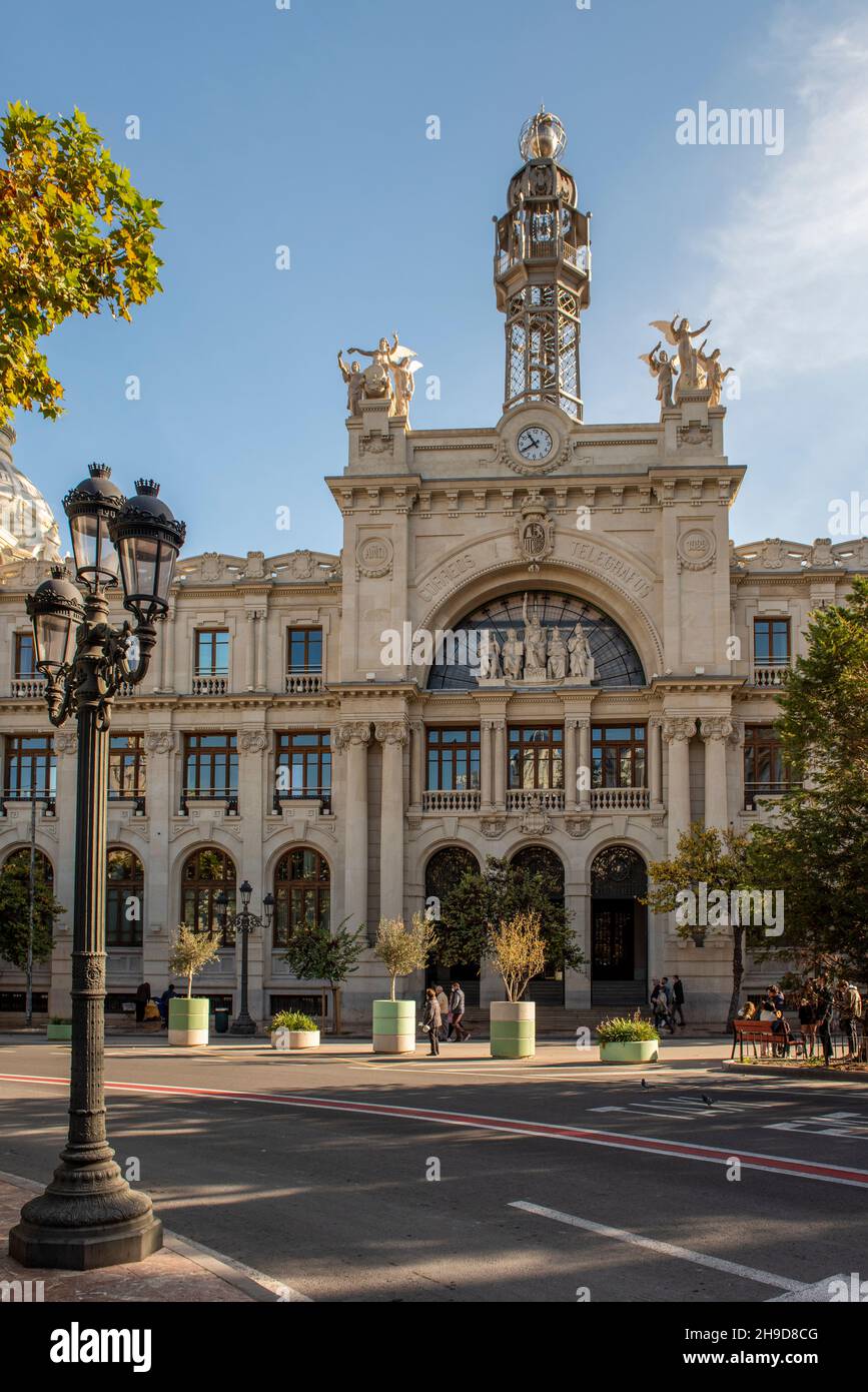 La Oficina Central de Correos de Valencia, España Foto de stock