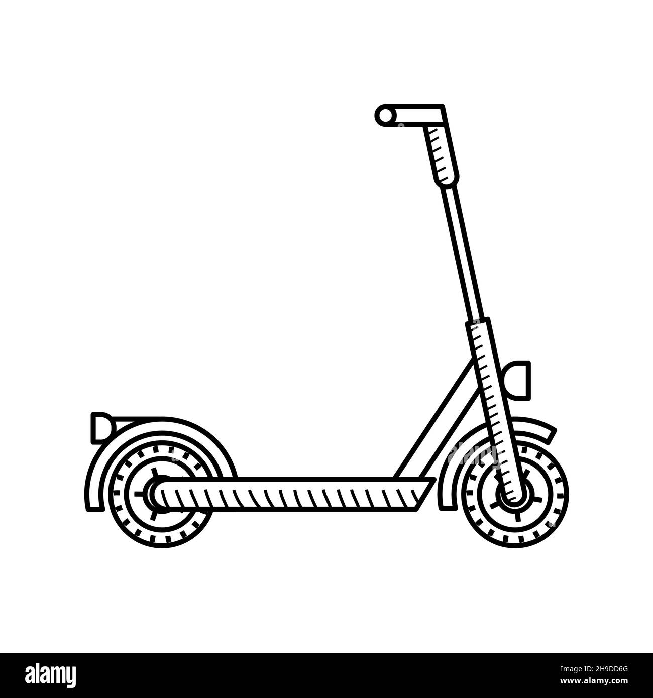 Página para colorear de scooter para niños. Scooter de patada Imagen Vector  de stock - Alamy