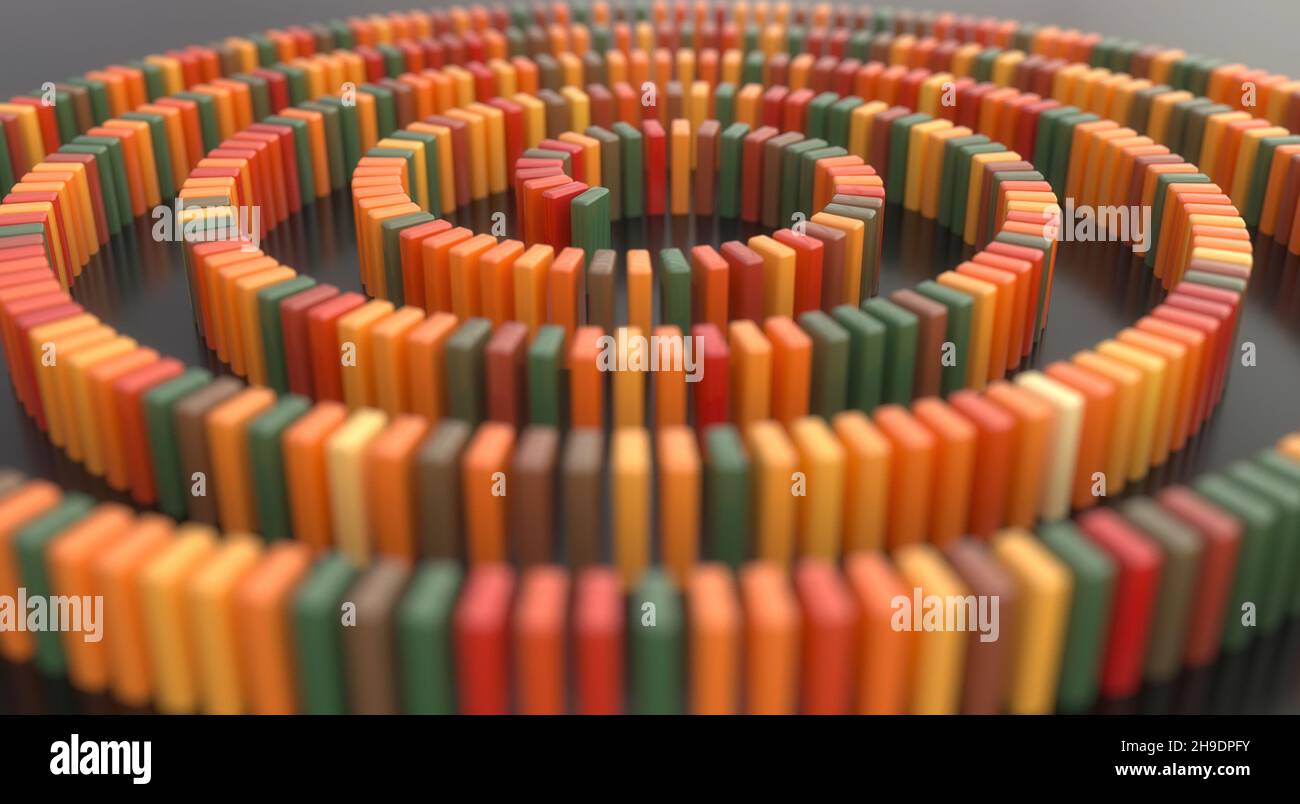 3D Render efecto dominó Foto de stock