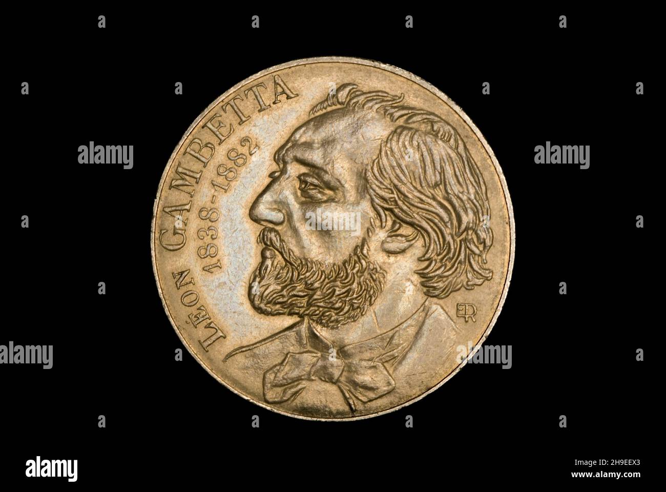 Francés 10 francos que representan a León Gambetta Foto de stock