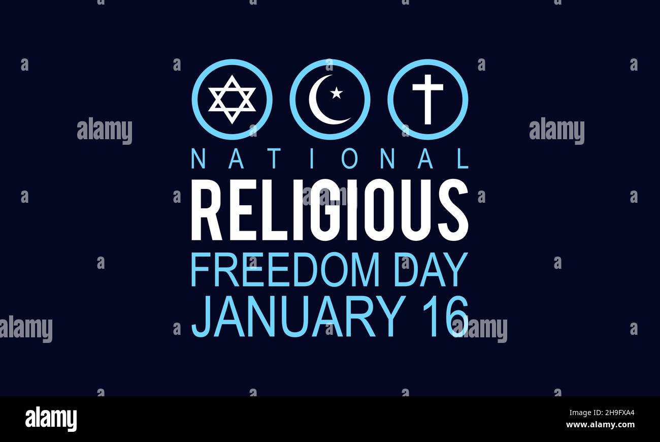 Plantilla de banner de ilustración vectorial del Día Nacional de la Libertad Religiosa. 16 Enero Concepto religioso. Ilustración del Vector