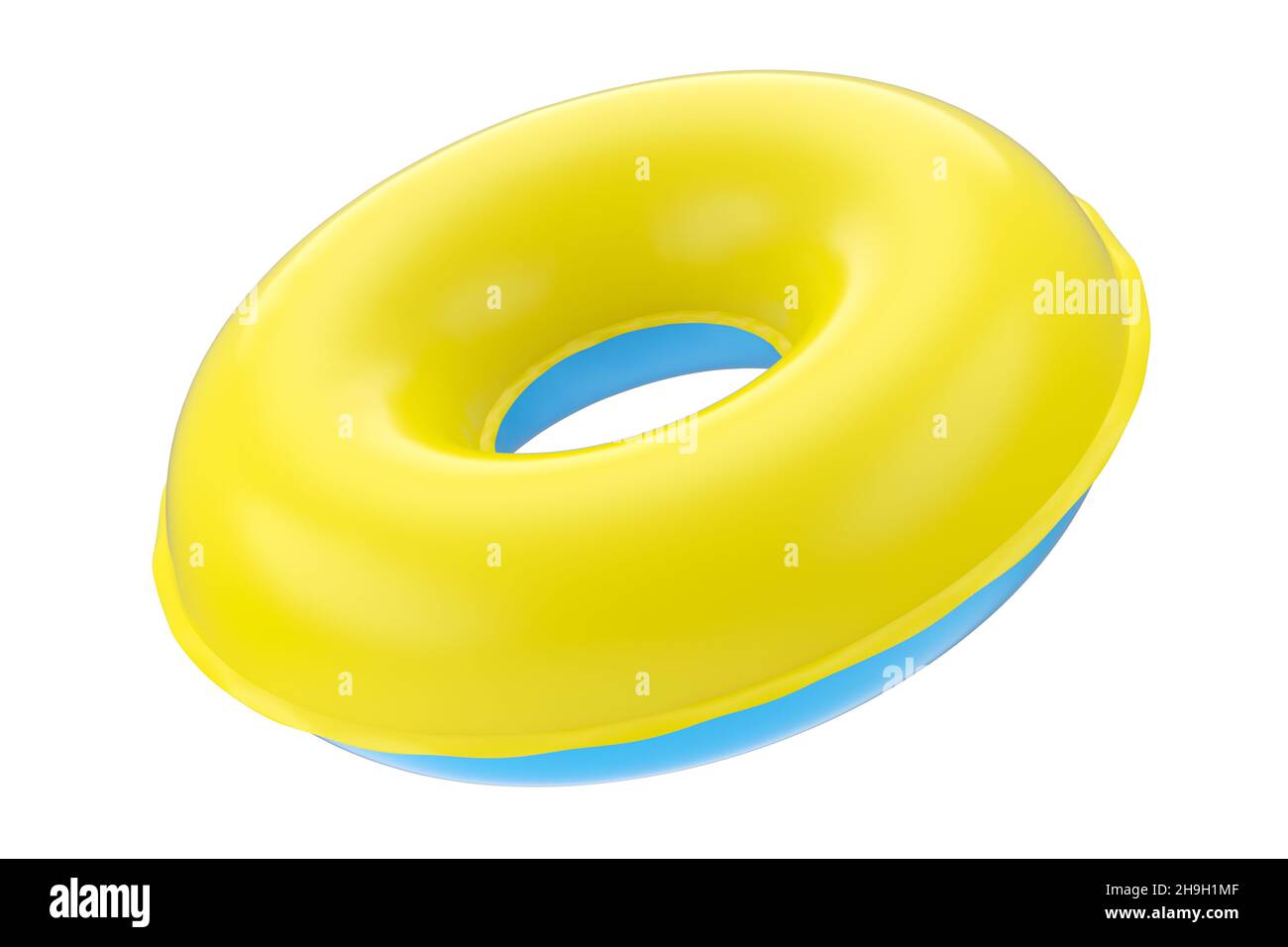 Anillo inflable para los niños en la piscina, sin choque de gravedad  aislado sobre fondo blanco. 3d anillo de seguridad de natación rendido para  el parque acuático Fotografía de stock - Alamy