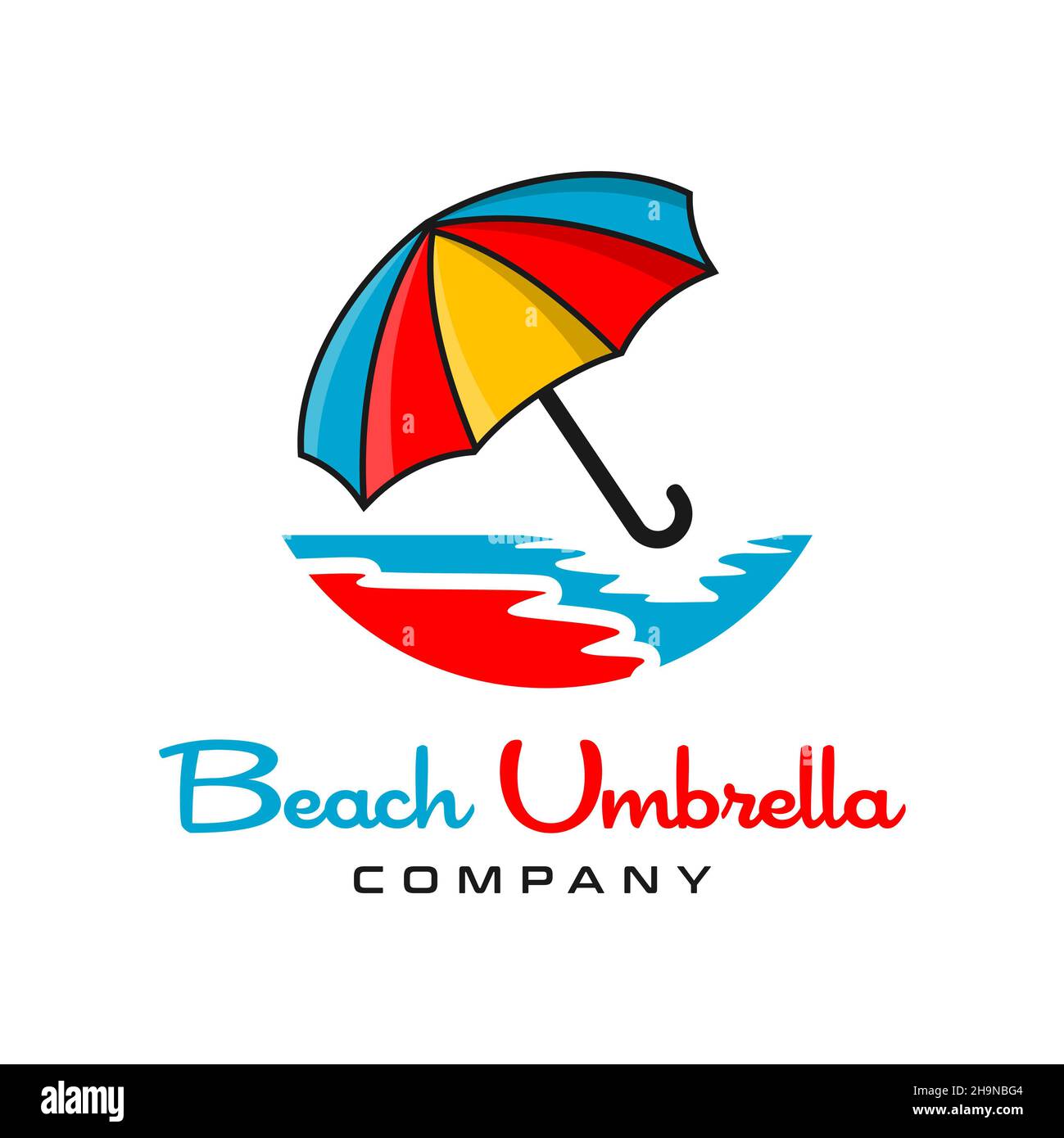 de logotipo de paraguas de playa Fotografía de stock -