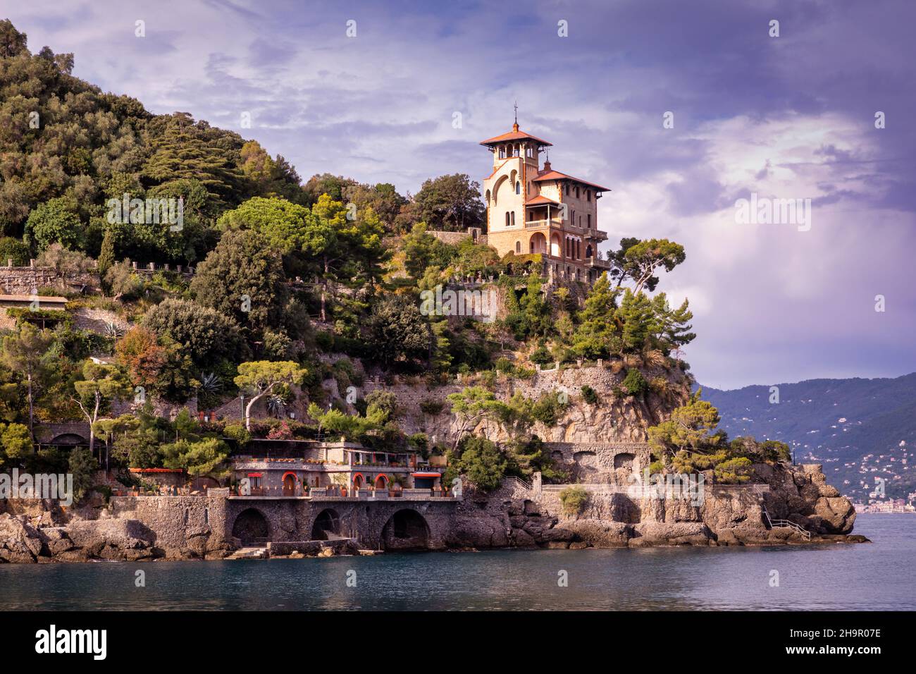 Villa cerca de Portofino, Liguria, Italia Foto de stock