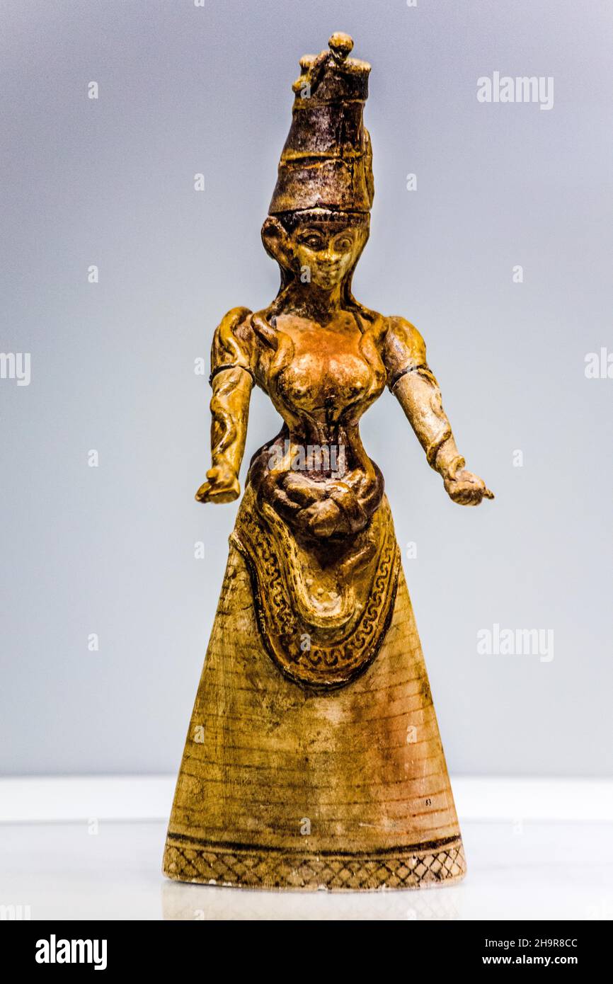 Diosa de los Serpientes del Palacio de Knossos, 1500 aC (fairence