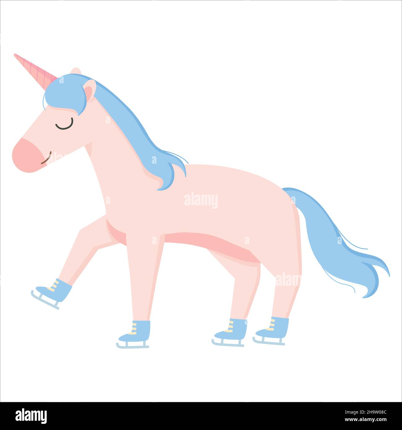 Lindo unicornio en patines para celebrar el año nuevo Imagen Vector de  stock - Alamy