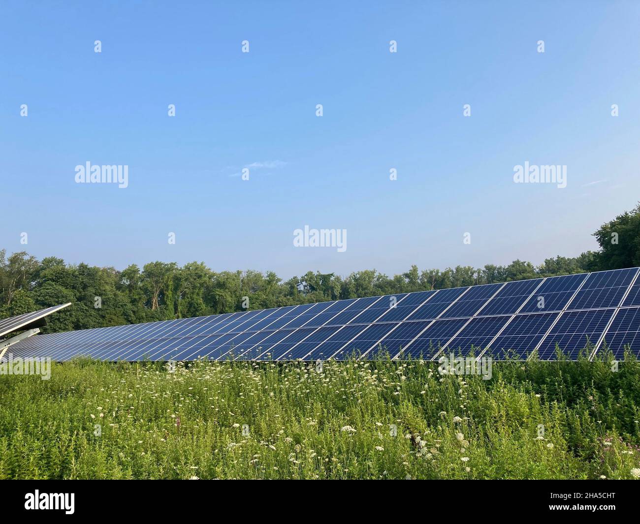 paneles solares que generan energía eléctrica,kingston,ny state,usa Foto de stock