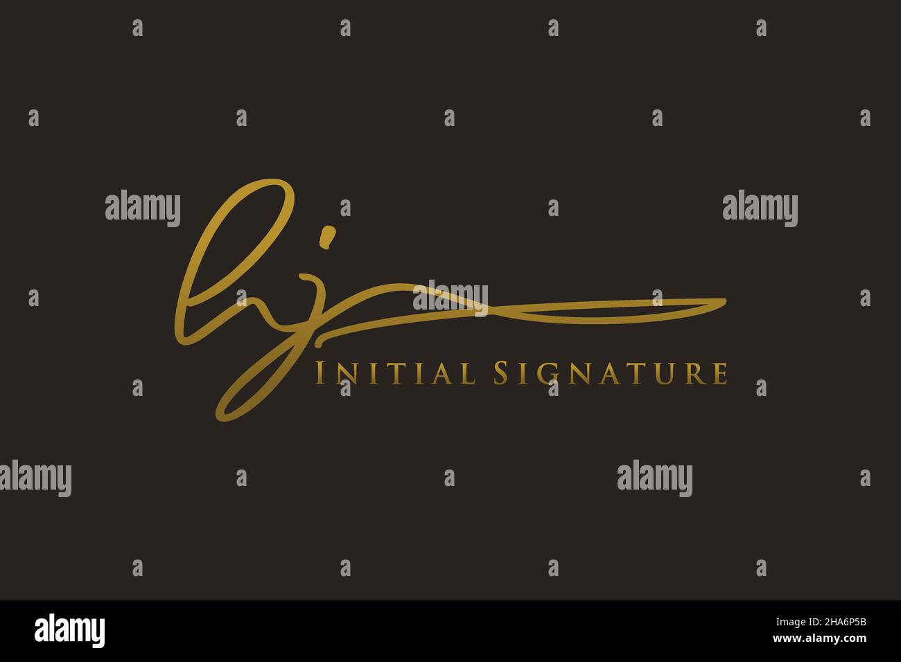 HJ Letter Signature Logo Template Logotipo de diseño elegante. Letras de caligrafía dibujadas a mano Ilustración vectorial. Ilustración del Vector
