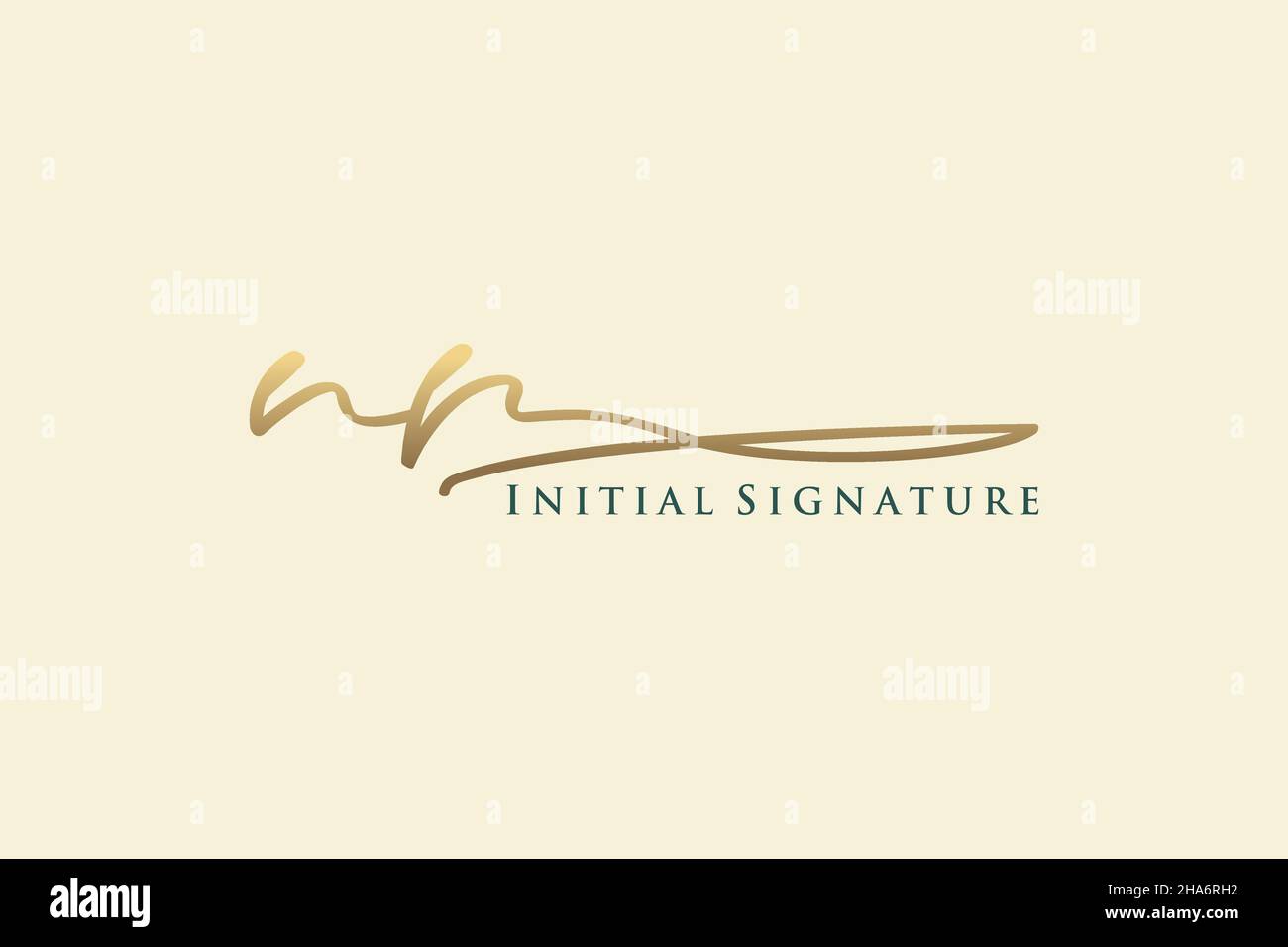 NR Letter Signature Logo Template Logotipo de diseño elegante. Letras de caligrafía dibujadas a mano Ilustración vectorial. Ilustración del Vector