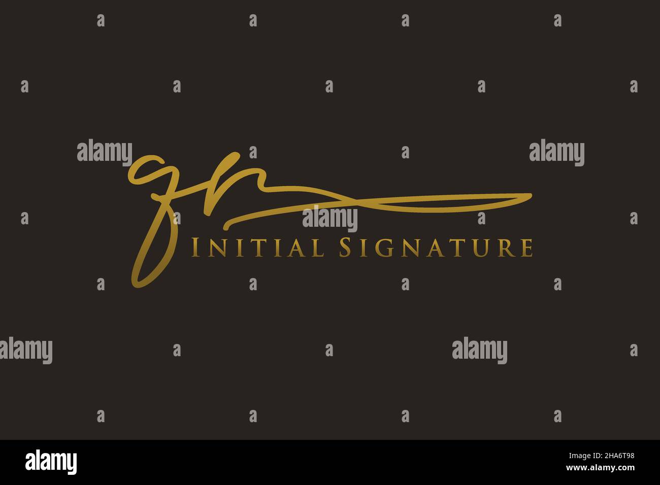 QR Letter Signature Logo Template Elegante logotipo. Letras de caligrafía dibujadas a mano Ilustración vectorial. Ilustración del Vector