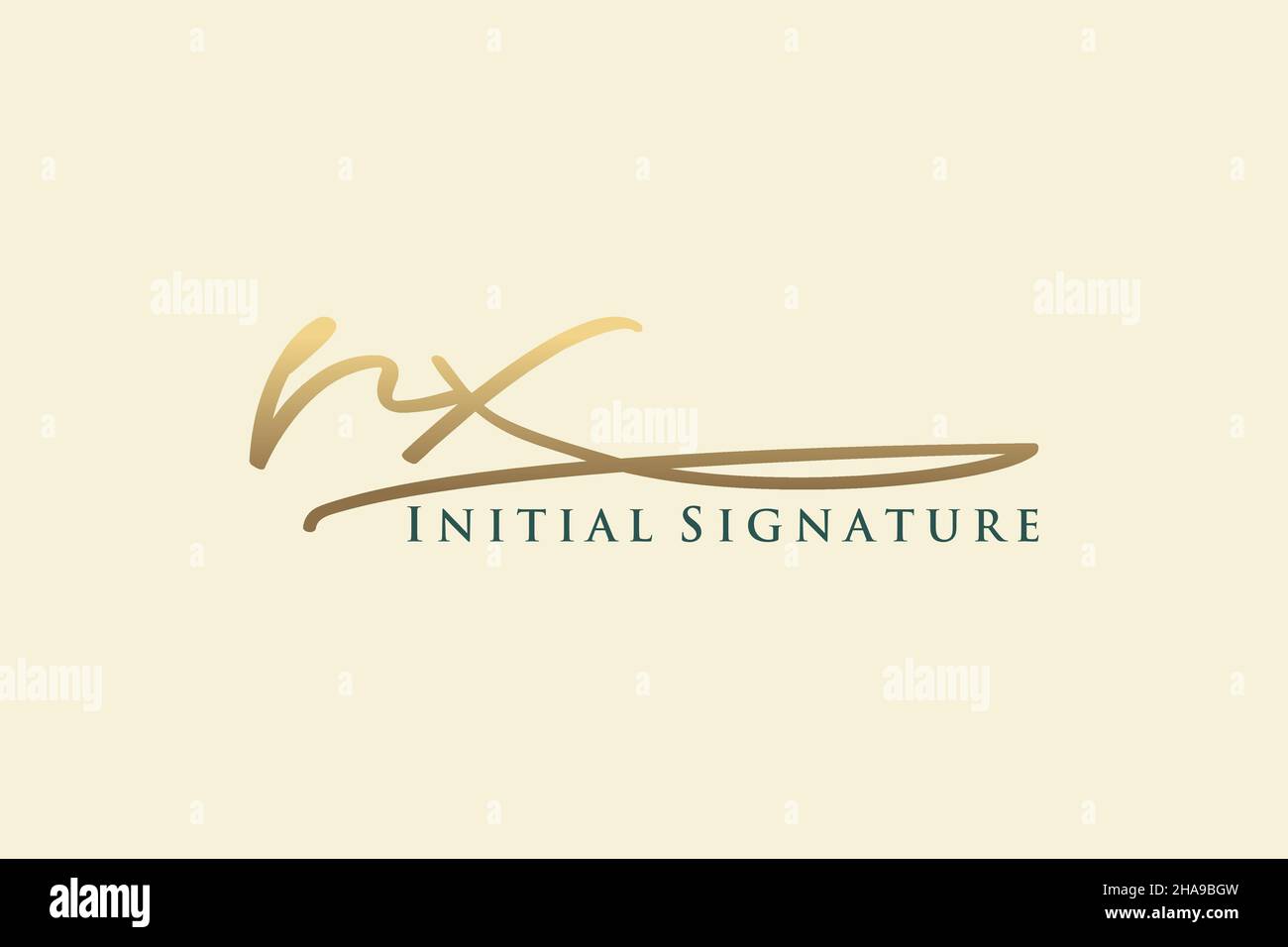 RX Letter Signature Logo Template Logotipo de diseño elegante. Letras de caligrafía dibujadas a mano Ilustración vectorial. Ilustración del Vector