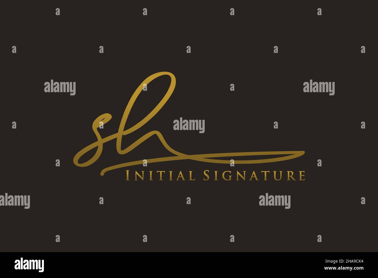 SH Letter Signature Logo Template Logotipo de diseño elegante. Letras de caligrafía dibujadas a mano Ilustración vectorial. Ilustración del Vector