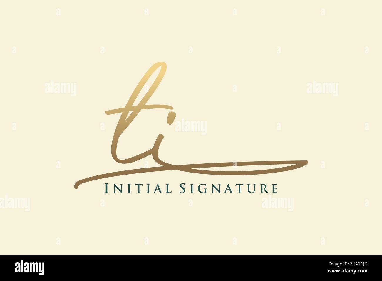 TI Letter Signature Logo Template Logotipo de diseño elegante. Letras de caligrafía dibujadas a mano Ilustración vectorial. Ilustración del Vector