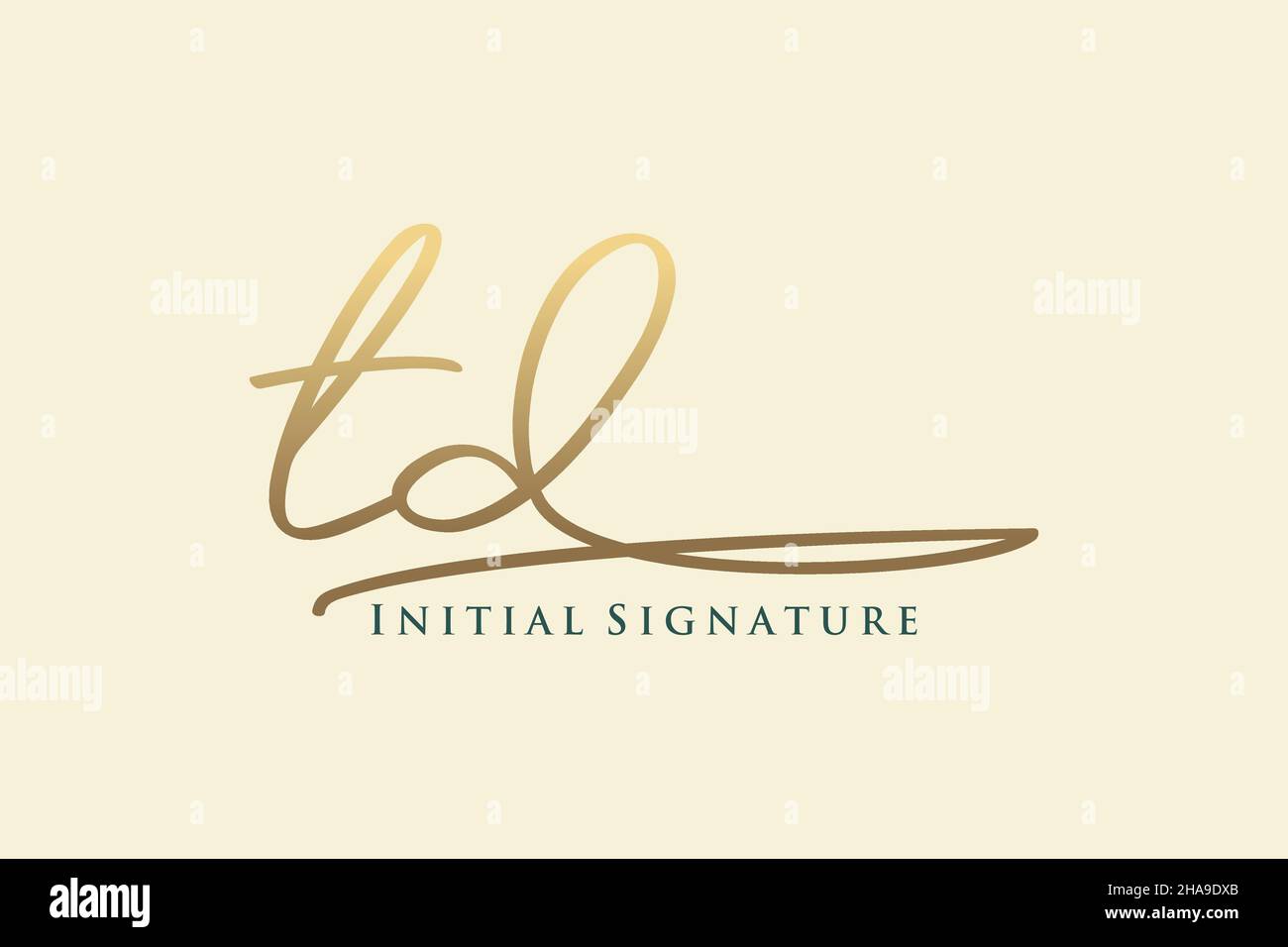 TD Letter Signature Logo Template Logotipo de diseño elegante. Letras de caligrafía dibujadas a mano Ilustración vectorial. Ilustración del Vector
