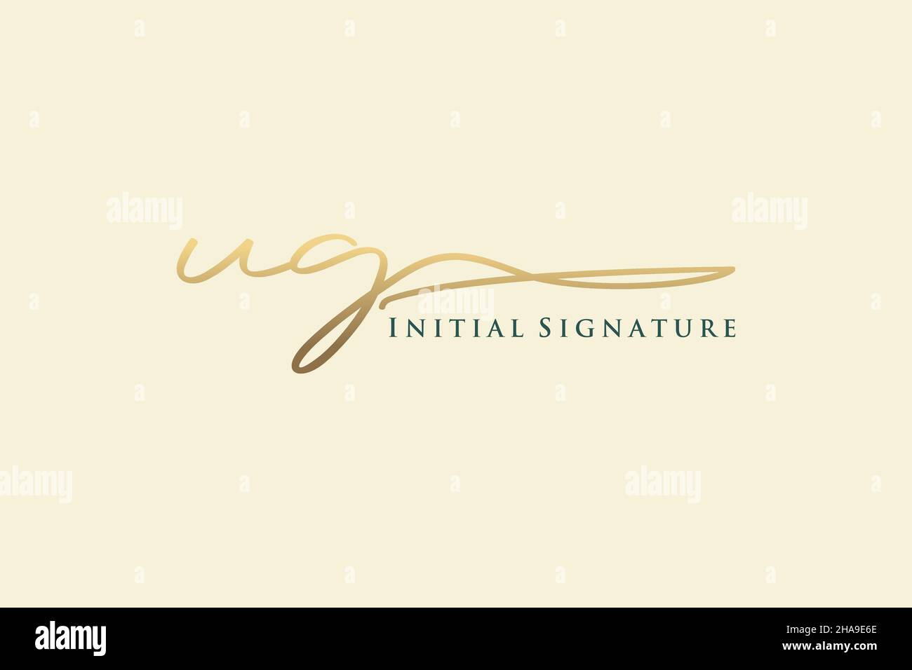UG Letter Signature Logo Template Logotipo de diseño elegante. Letras de caligrafía dibujadas a mano Ilustración vectorial. Ilustración del Vector