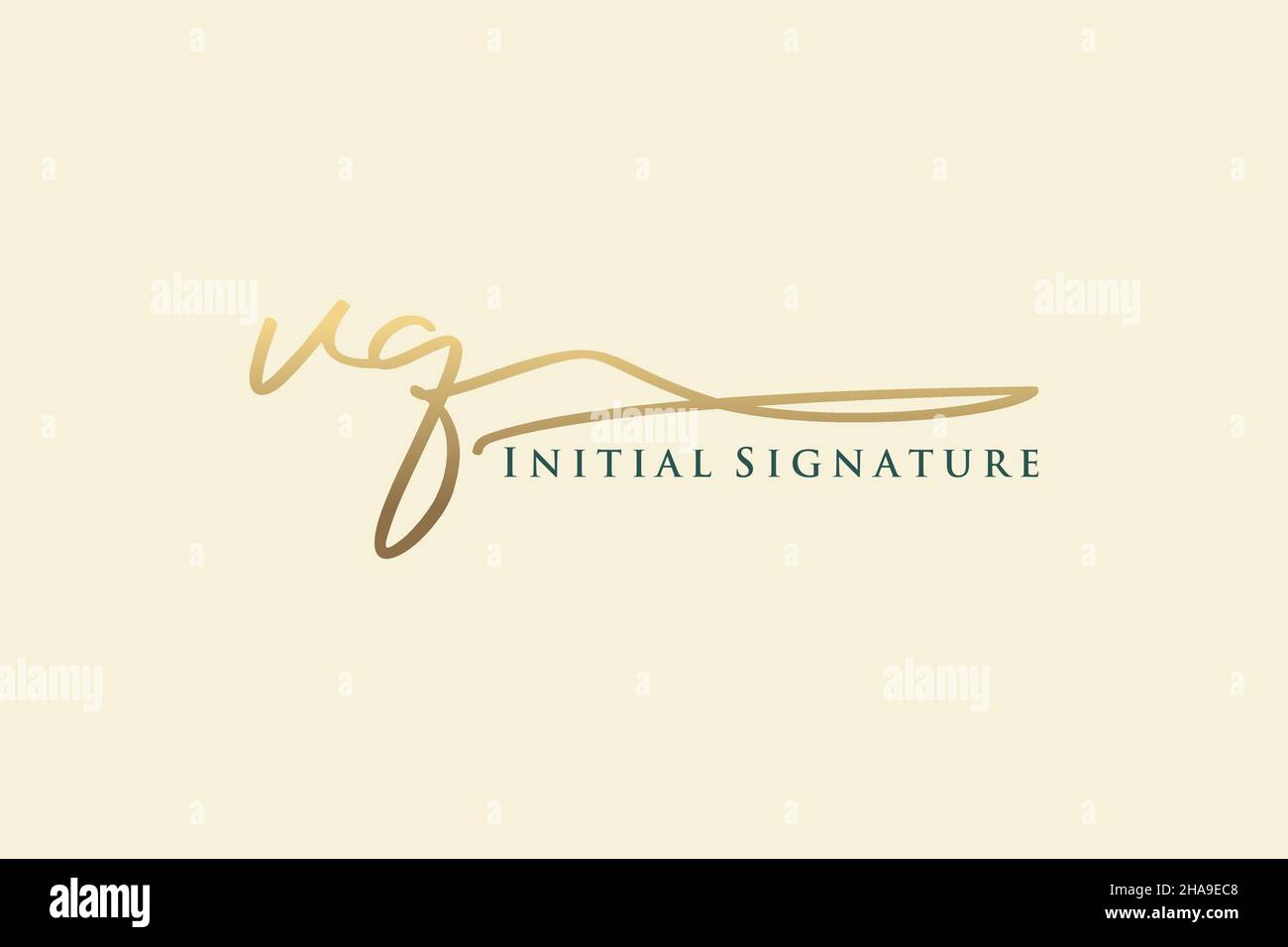 VQ Letter Signature Logo Template Logotipo de diseño elegante. Letras de caligrafía dibujadas a mano Ilustración vectorial. Ilustración del Vector