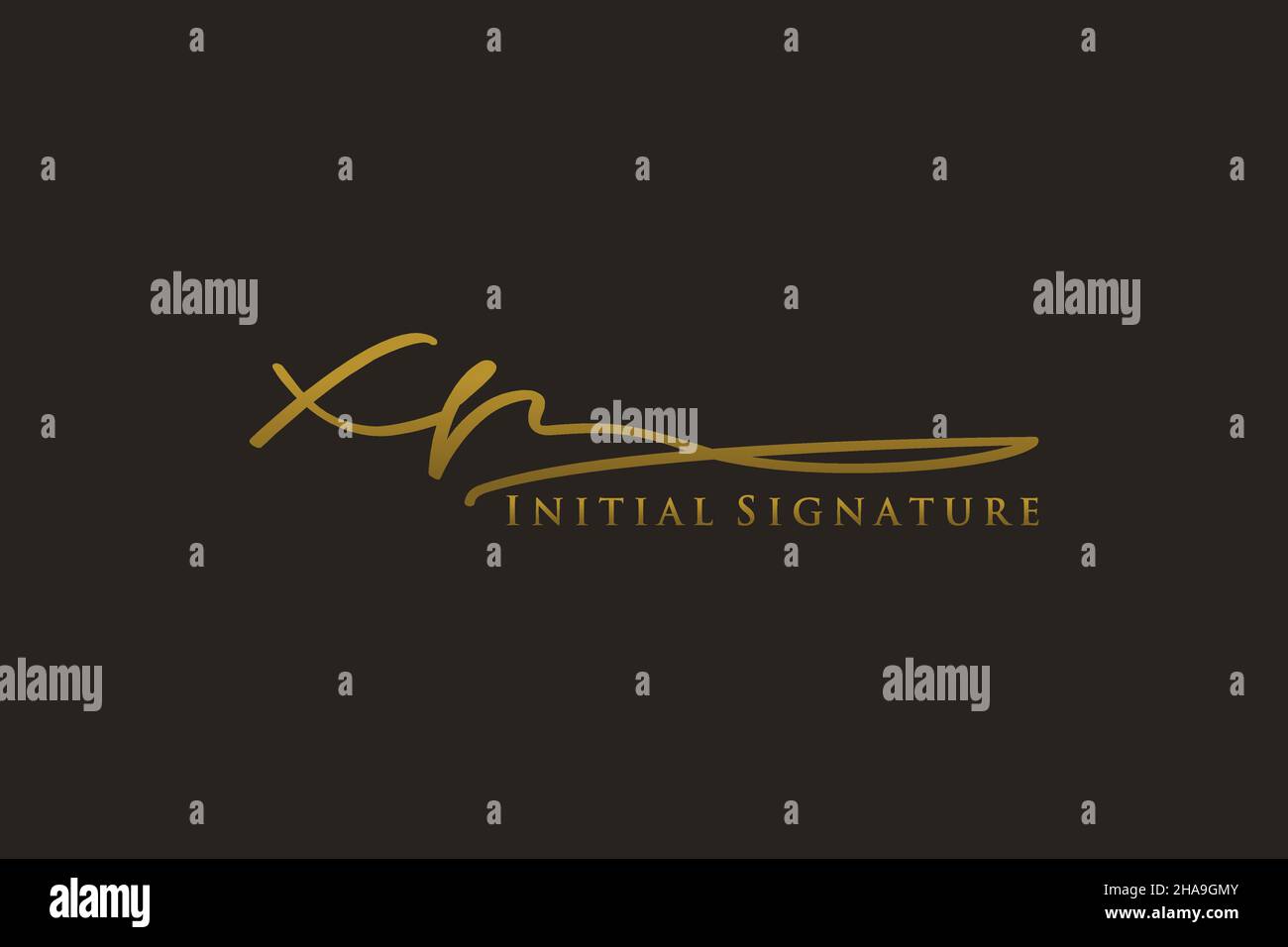 Logotipo de la plantilla de logotipo de la firma DE la letra XR Logotipo de diseño elegante. Letras de caligrafía dibujadas a mano Ilustración vectorial. Ilustración del Vector