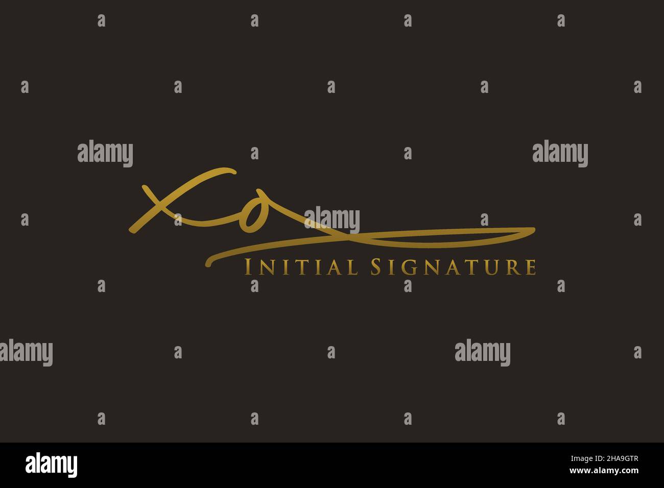 XO Letter Signature Logo Template Logotipo de diseño elegante. Letras de caligrafía dibujadas a mano Ilustración vectorial. Ilustración del Vector