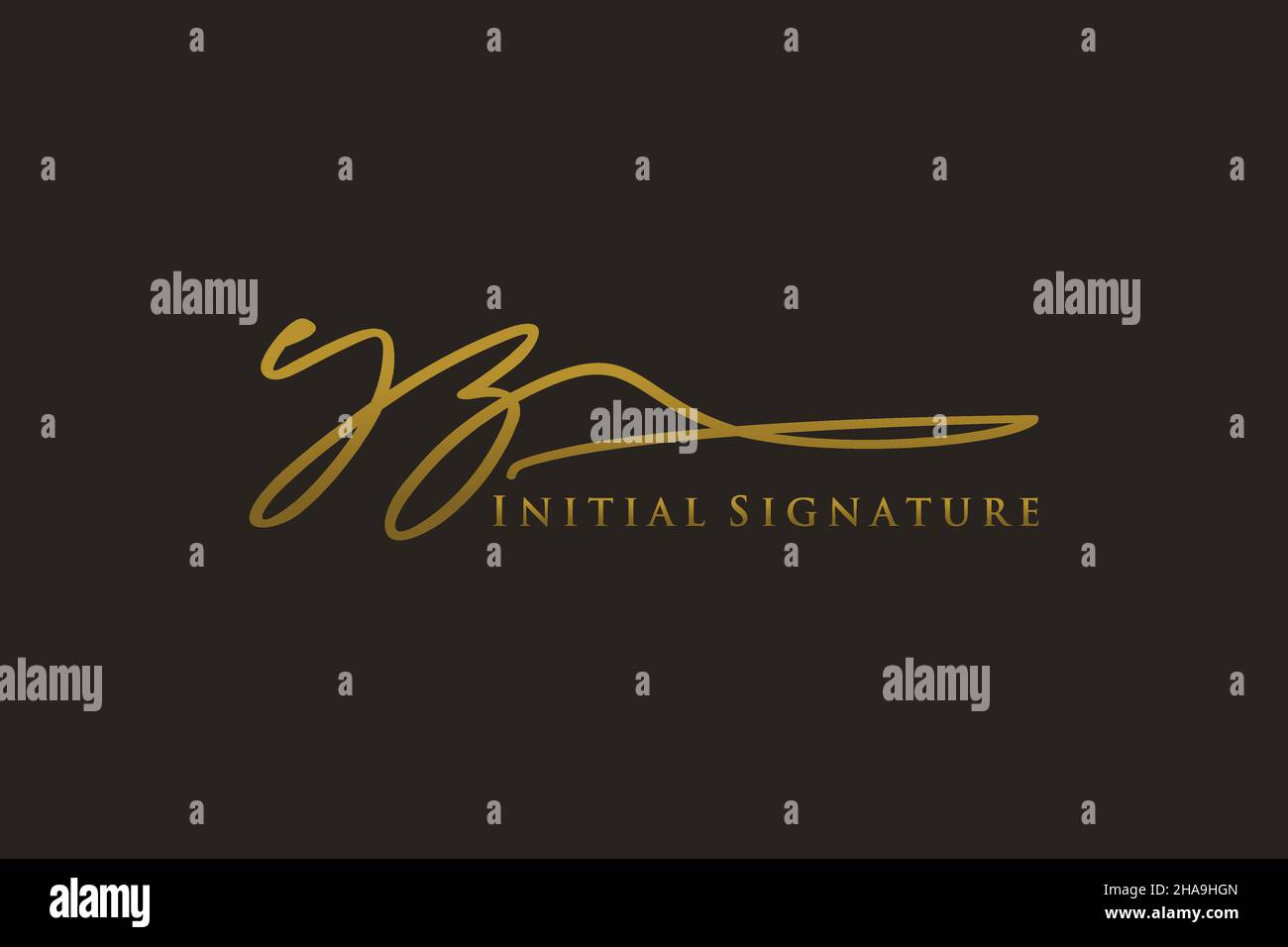 YZ Letter Signature Logo Template Logotipo de diseño elegante. Letras de caligrafía dibujadas a mano Ilustración vectorial. Ilustración del Vector