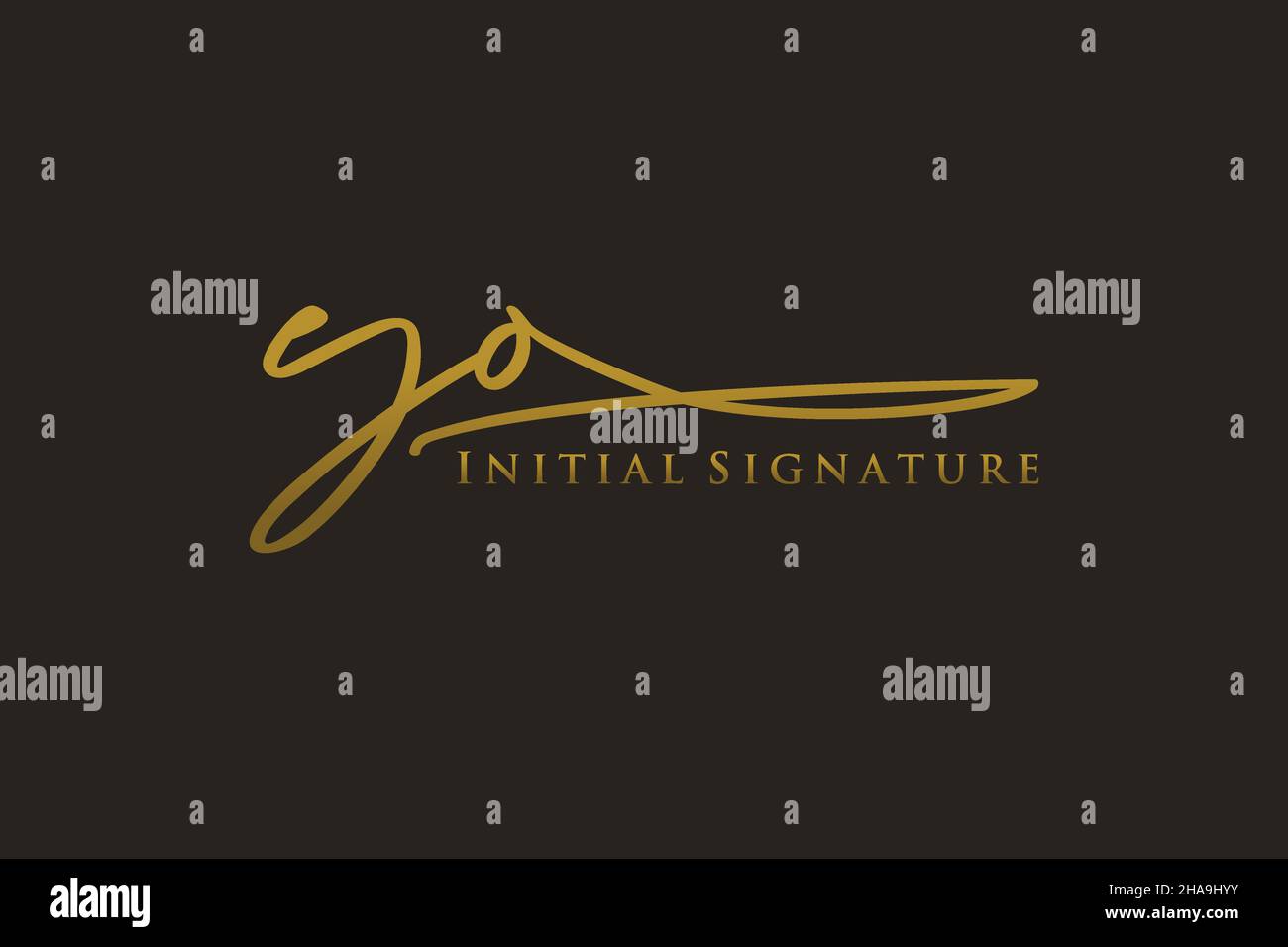 YO Letter Signature Logo Template Logotipo de diseño elegante. Letras de caligrafía dibujadas a mano Ilustración vectorial. Ilustración del Vector