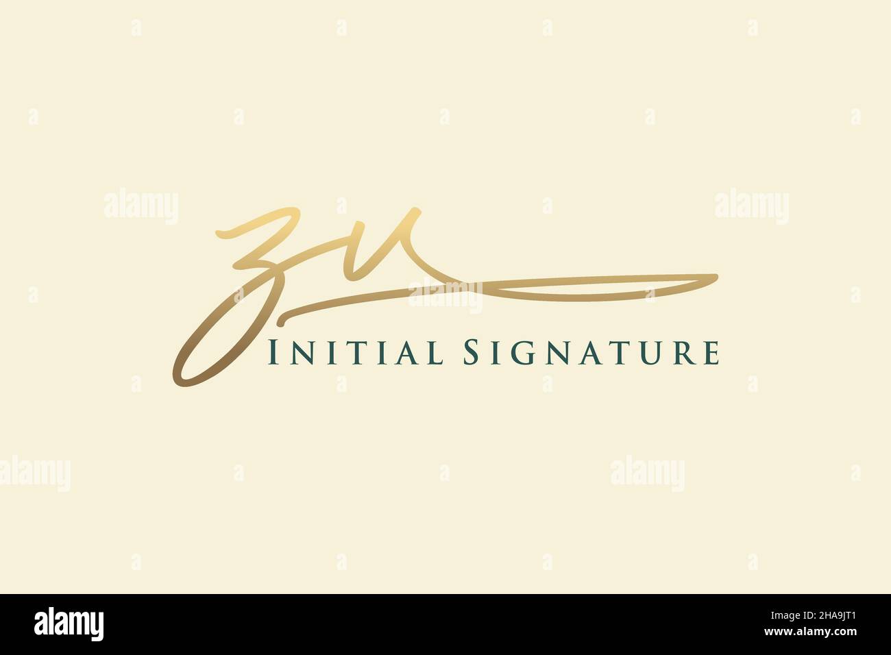 ZV Letter Signature Logo Template Logotipo de diseño elegante. Letras de caligrafía dibujadas a mano Ilustración vectorial. Ilustración del Vector