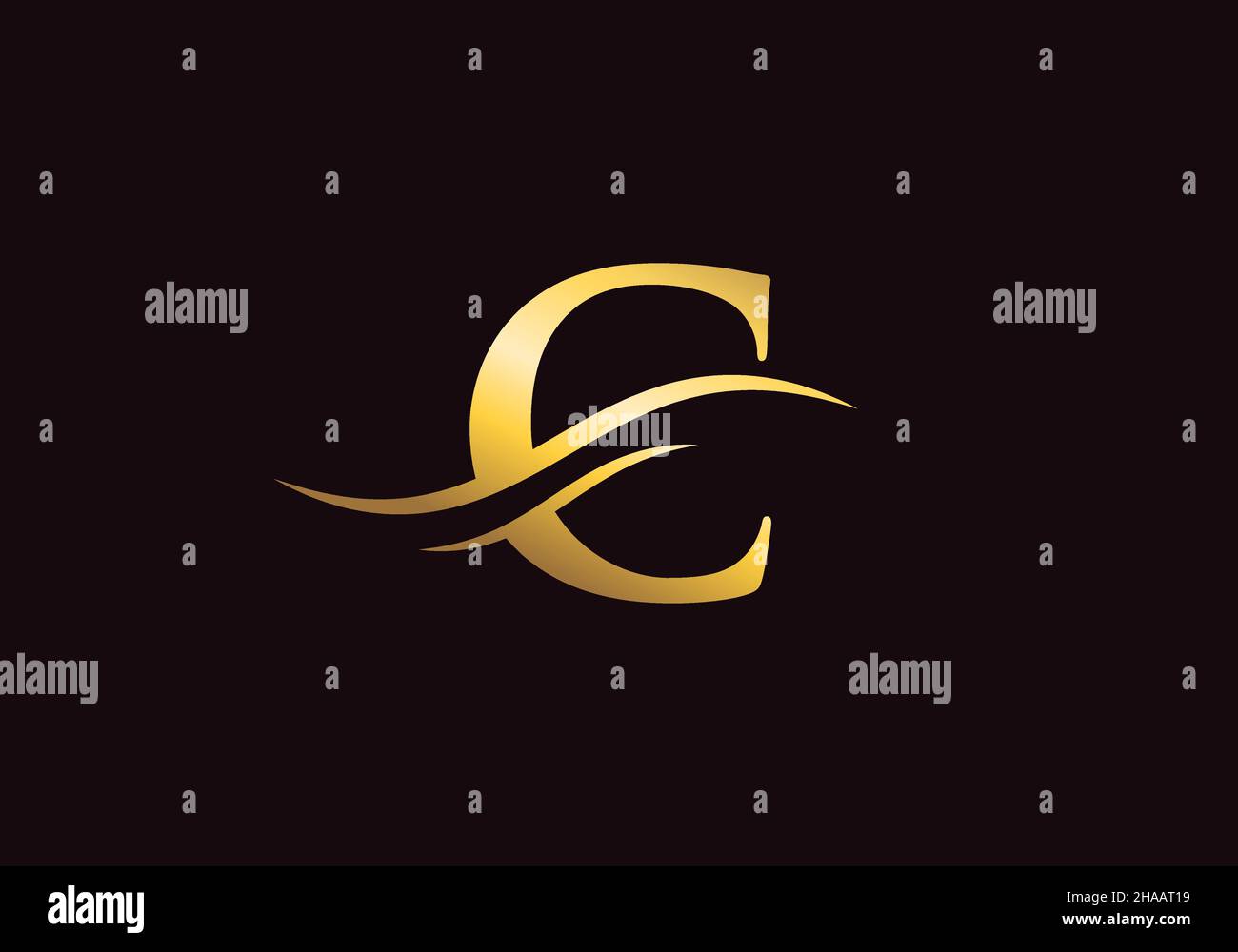 Diseño elegante y elegante del logotipo C para su empresa. Diseño del logotipo de la letra C. C Logotipo de la marca de lujo. Ilustración del Vector