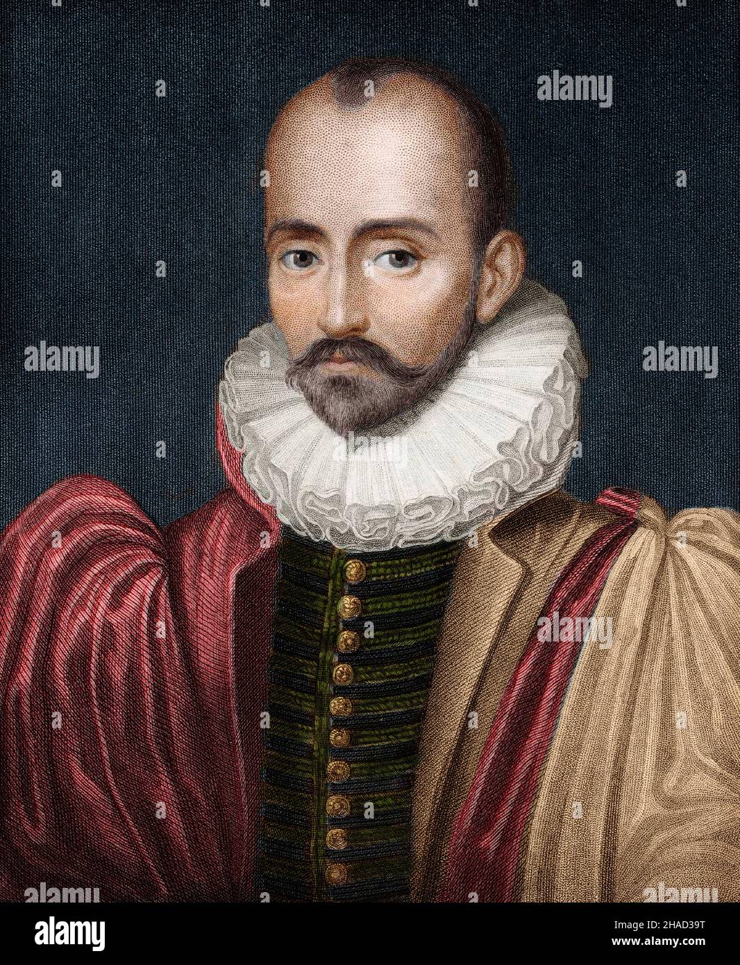 Retrato de Michel de Montaigne (1533-1592) Foto de stock