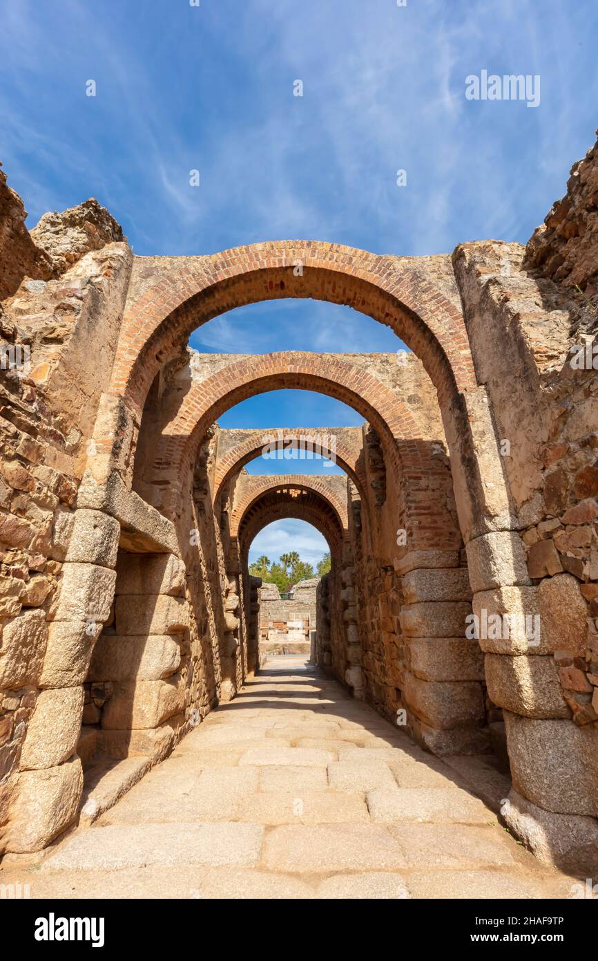 Ruinas romanas de Mérida, Badajoz, España. Foto de stock