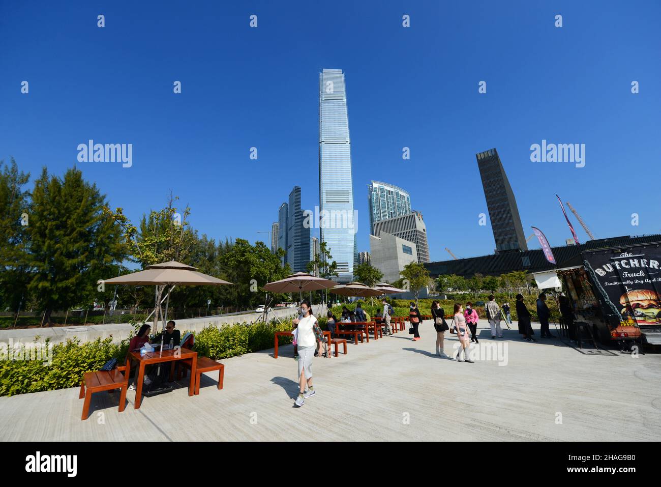 M+ Museo en el distrito cultural West Kowloon, Hong Kong. El museo se especializa en arte contemporáneo chino, asiático y de Hong Kong Foto de stock