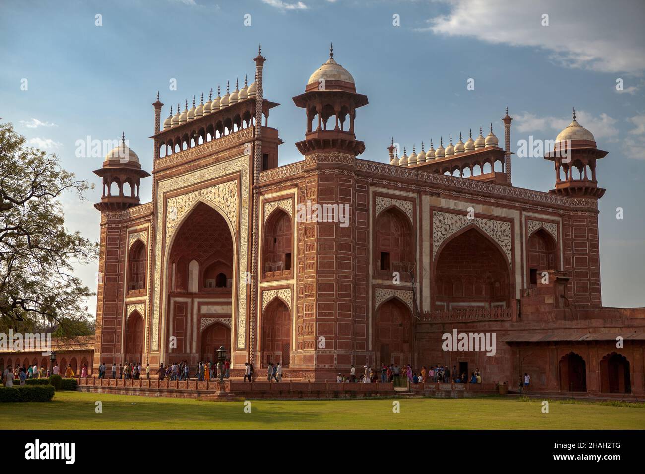 Entrada principal del Taj Mahal Foto de stock