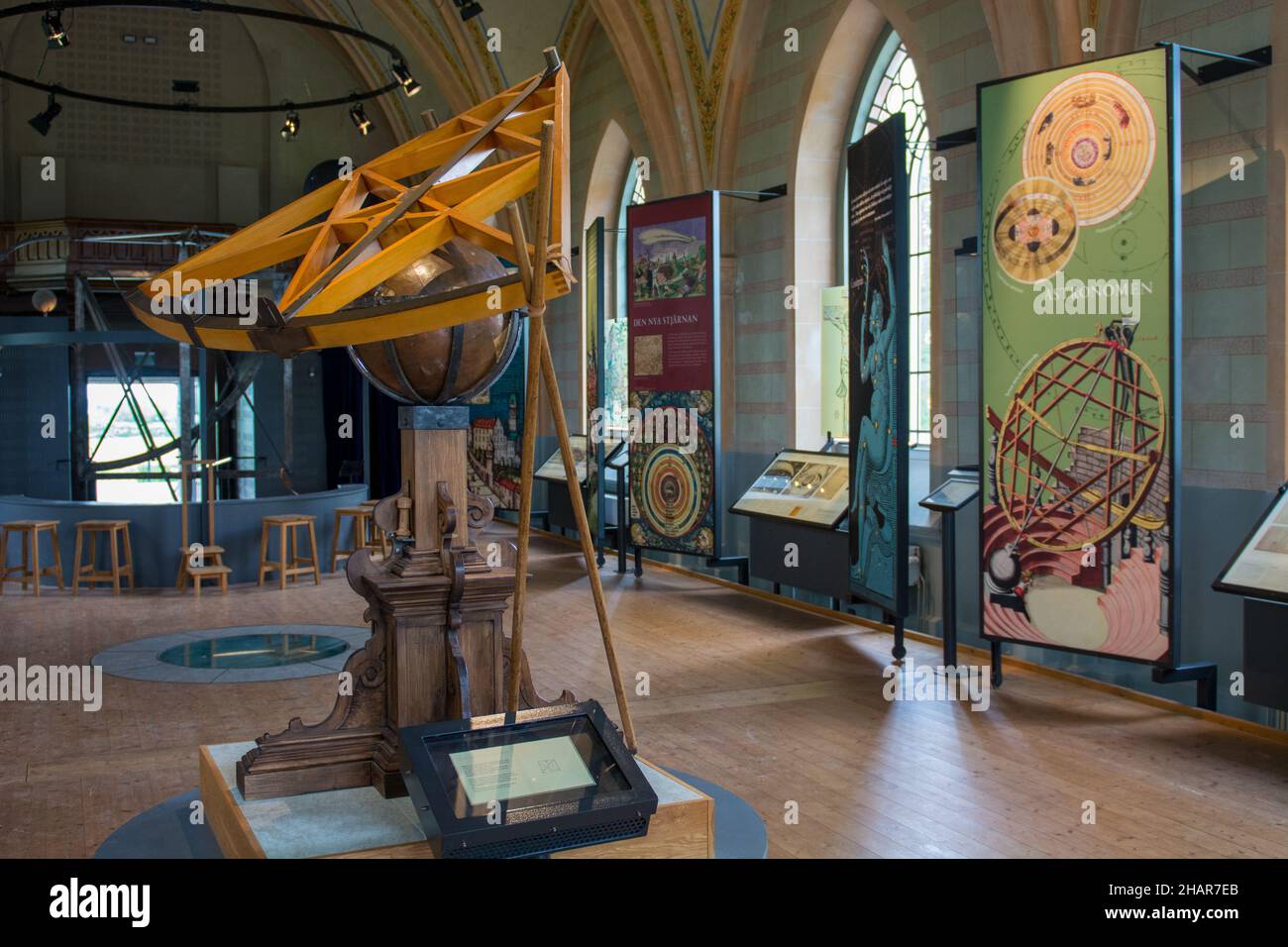 Dentro del Tycho Brahe-Museet en la isla Ven en Suecia Foto de stock