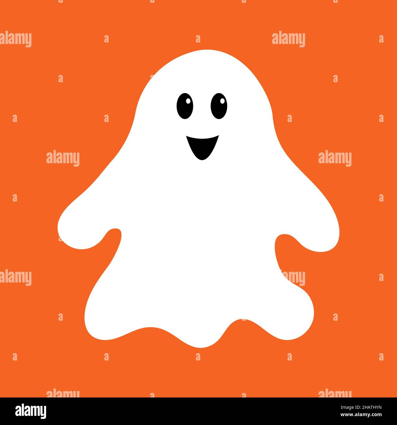 Dibujo animado lindo fantasma. Ilustración vectorial. Halloween. Ilustración del Vector