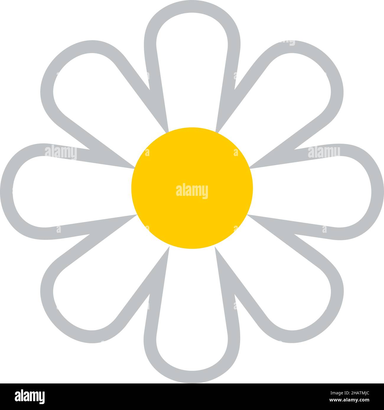 Icono de flor. Flor de margarita blanca. Camomila de dibujos animados  Imagen Vector de stock - Alamy