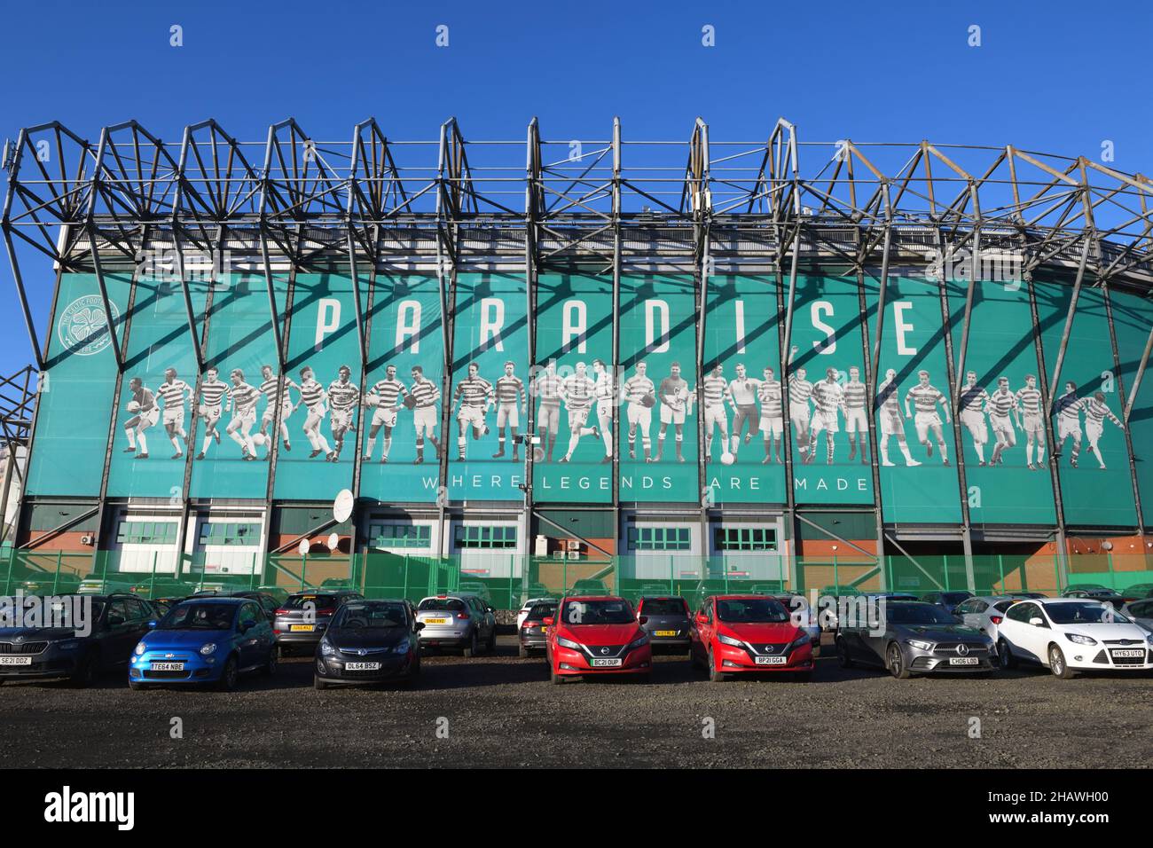 Estadio de fútbol Celtic Park en el este de Glasgow, Escocia, Reino Unido Foto de stock