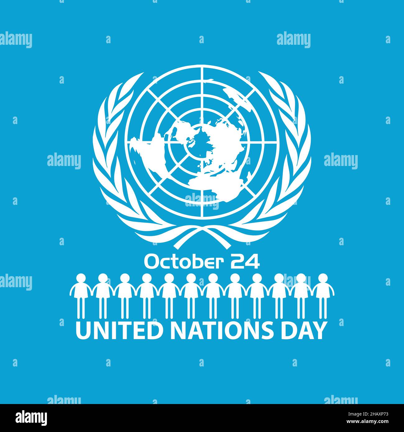 Octubre 24 Día de las naciones Unidas. Imagen vectorial del día de las naciones unidas Ilustración del Vector