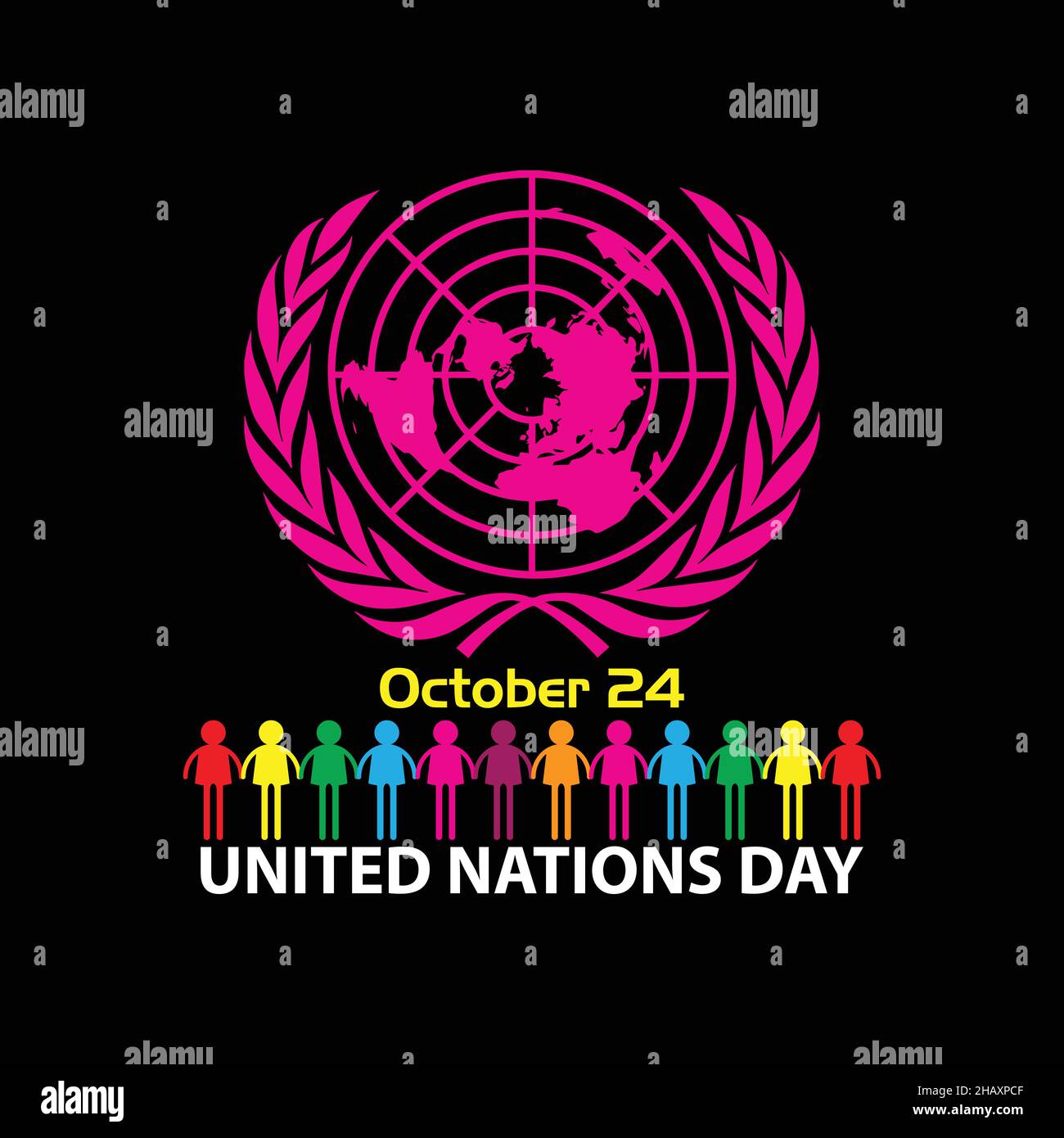 Octubre 24 Día de las naciones Unidas. Imagen vectorial del día de las naciones unidas Ilustración del Vector