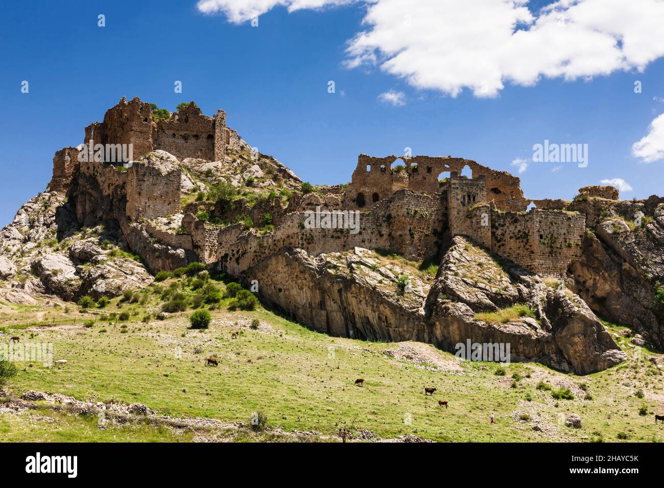 Castillo de Kahta, Old Kahta, Mamluk Sultanate, Kahta, provincia de Adıyaman, Turquía, Asia Foto de stock